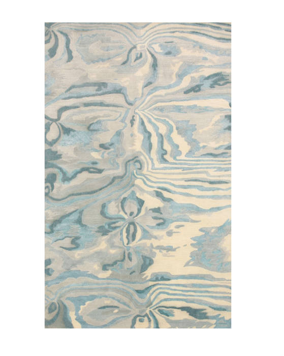 Modern-Contemporary Blue Hand Tufted 89 X 119 Area Rug 834-131279 Image 0