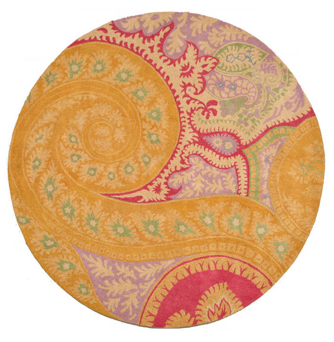 Orange Round Hand Tufted 60 X 60 Area Rug 834-131311 Image 0