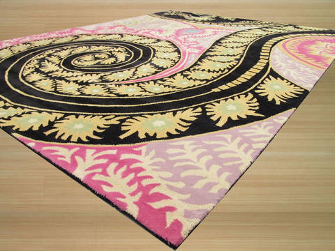 Modern-Contemporary Black Hand Tufted 40 X 60 Area Rug 834-131316 Image 1