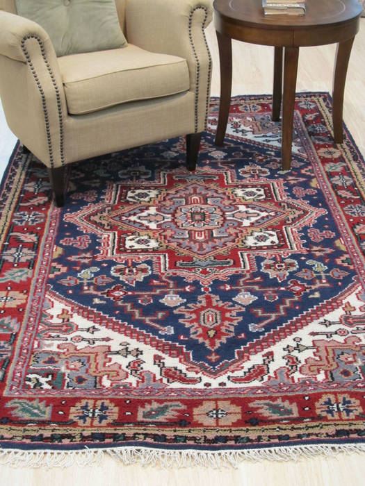 Heriz Blue Hand Knotted 50 X 80 Area Rug 834-131328 Image 3