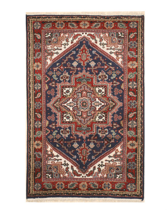 Heriz Blue Hand Knotted 50 X 80 Area Rug 834-131328 Image 0