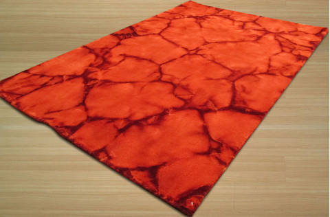 Modern-Contemporary Red Hand Made 40 X 60  Area Rug 834-131360 Image 1