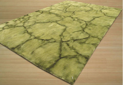 Modern-Contemporary Green Hand Made 40 X 60 Area Rug 834-131362 Image 1