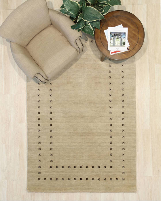 Beige Hand Made 90 X 120 Area Rug 834-131396 Image 5
