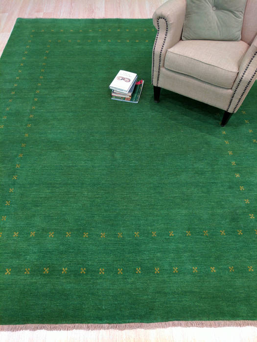Green Hand Made 100 X 140 Area Rug 834-131405 Image 3