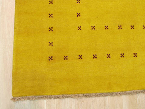 Yellow Hand Made 100 X 140 Area Rug 834-131444 Image 1