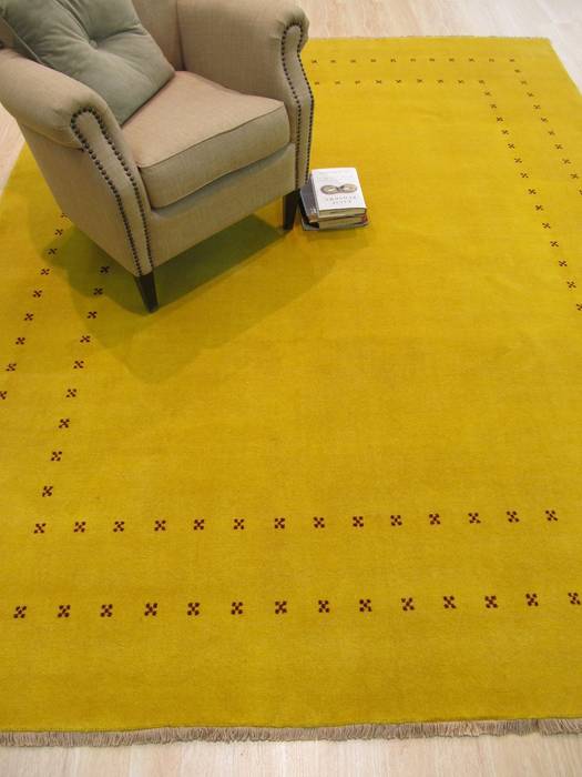 Yellow Hand Made 100 X 140 Area Rug 834-131444 Image 3