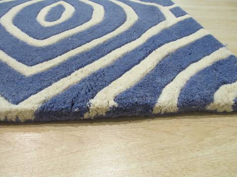 Modern-Contemporary Blue Hand Tufted 80 X 100 Area Rug 834-131453 Image 3