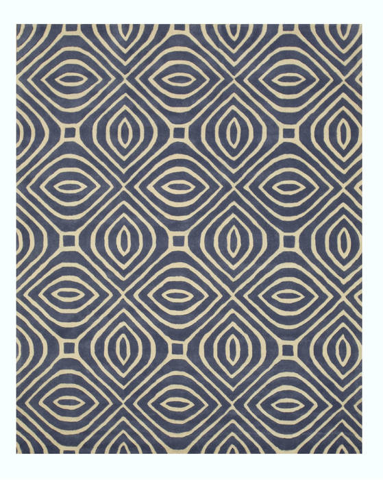 Modern-Contemporary Blue Hand Tufted 80 X 100 Area Rug 834-131453 Image 0