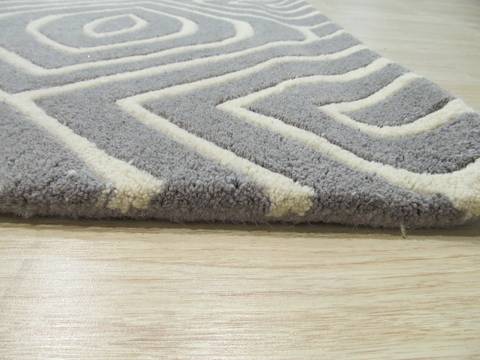 Modern-Contemporary Grey Hand Tufted 80 X 100 Area Rug 834-131459 Image 3