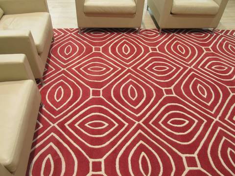Modern-Contemporary Red Hand Tufted 80 X 100 Area Rug 834-131464 Image 5