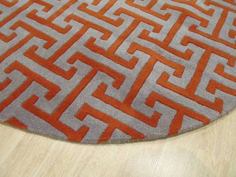 Modern-Contemporary Grey Round Hand Tufted 60 X 60 Area Rug 834-131467 Image 1