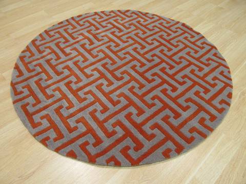 Modern-Contemporary Grey Round Hand Tufted 60 X 60 Area Rug 834-131467 Image 2