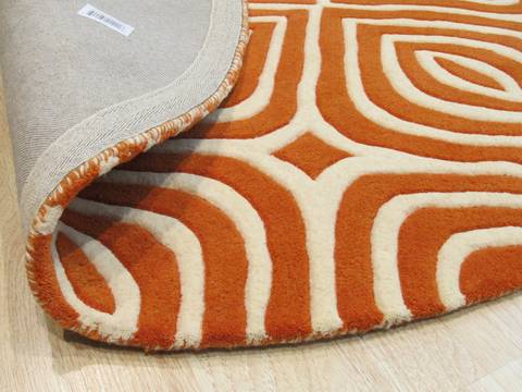 Orange Round Hand Tufted 60 X 60 Area Rug 834-131472 Image 2