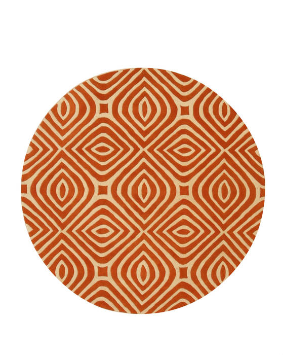 Orange Round Hand Tufted 60 X 60 Area Rug 834-131472 Image 0