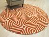 Orange Round Hand Tufted 60 X 60 Area Rug 834-131472 Thumb 3