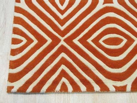 Orange Hand Tufted 79 X 99 Area Rug 834-131473 Image 1
