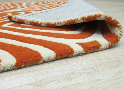 Orange Hand Tufted 79 X 99 Area Rug 834-131473 Image 2