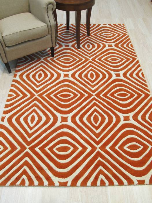 Orange Hand Tufted 79 X 99 Area Rug 834-131473 Image 3