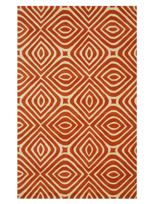 Orange Hand Tufted 79 X 99 Area Rug 834-131473 Image 0