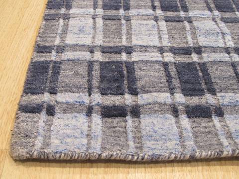 Modern-Contemporary Blue Hand Made 50 X 80 Area Rug 834-131520 Image 1