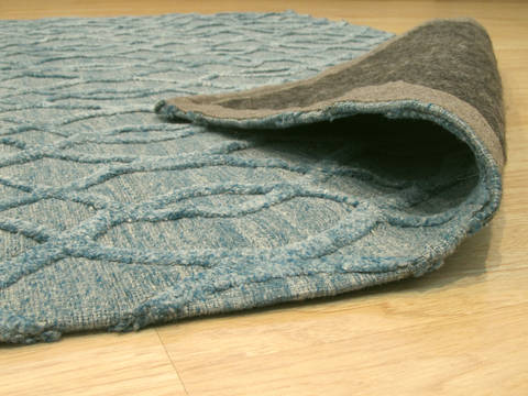 Blue Hand Made 80 X 100 Area Rug 834-131533 Image 2