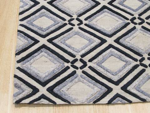Modern-Contemporary Blue Hand Made 50 X 80 Area Rug 834-131537 Image 1