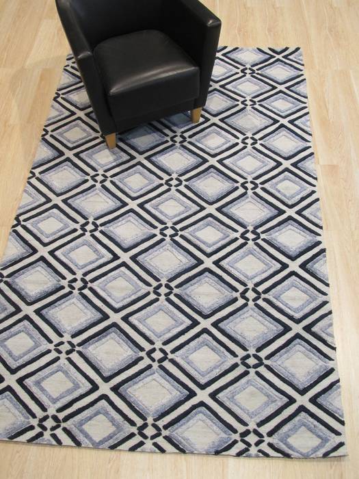 Modern-Contemporary Blue Hand Made 50 X 80 Area Rug 834-131537 Image 3