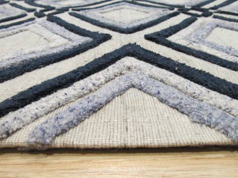 Modern-Contemporary Blue Hand Made 50 X 80 Area Rug 834-131537 Image 4