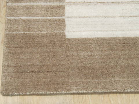 Modern-Contemporary Beige Hand Made 100 X 140 Area Rug 834-131564 Image 1