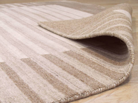 Modern-Contemporary Beige Hand Made 100 X 140 Area Rug 834-131564 Image 2