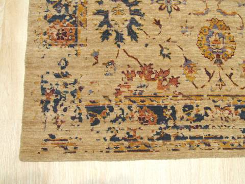 Oushak Beige Machine Made 79 X 99 Area Rug 834-131574 Image 1