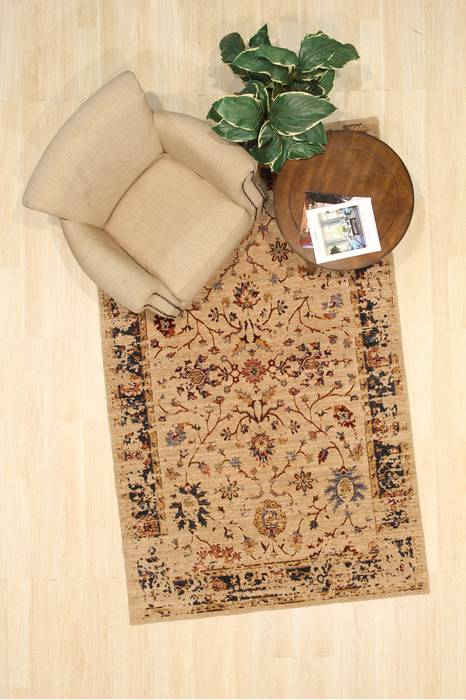 Oushak Beige Machine Made 79 X 99 Area Rug 834-131574 Image 6