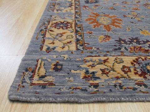 Oushak Blue Machine Made 89 X 119 Area Rug 834-131579 Image 1
