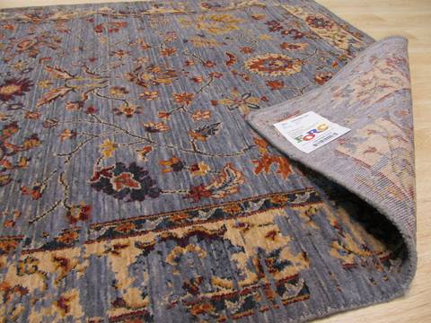 Oushak Blue Machine Made 89 X 119 Area Rug 834-131579 Image 2
