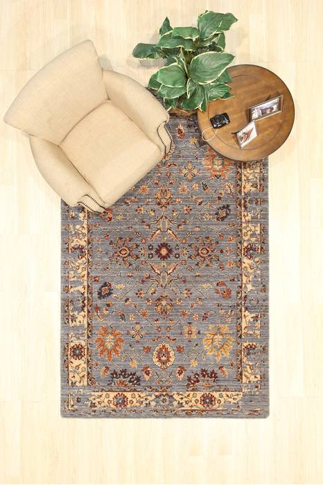 Oushak Blue Machine Made 89 X 119 Area Rug 834-131579 Image 5