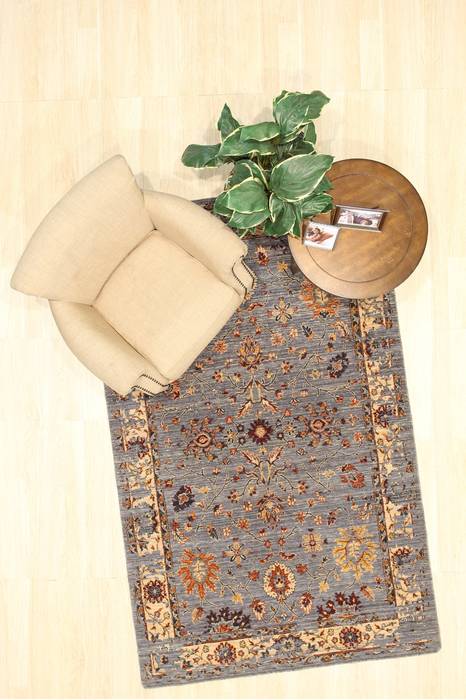 Oushak Blue Machine Made 89 X 119 Area Rug 834-131579 Image 6