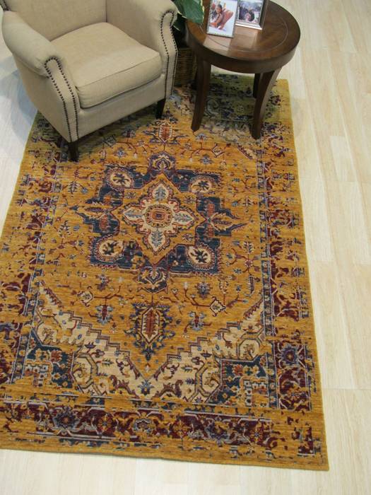 Serapi Yellow Machine Made 79 X 99 Area Rug 834-131594 Image 3