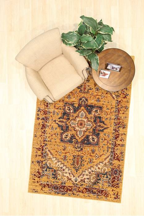 Serapi Yellow Machine Made 79 X 99 Area Rug 834-131594 Image 6