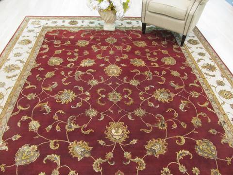 Jaipur Red Hand Knotted 91 X 121 Area Rug 834-131619 Image 3