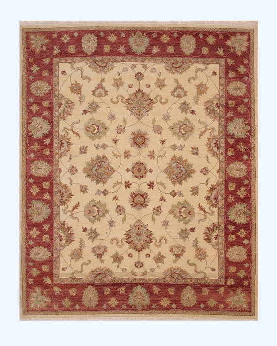 Agra Beige Hand Knotted 80 X 101 Area Rug 834-131639 Image 0
