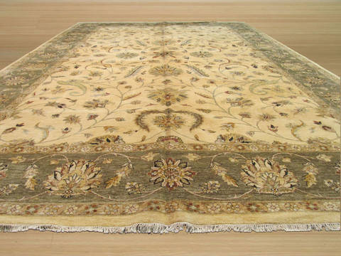 Agra Beige Hand Knotted 120 X 180 Area Rug 834-131641 Image 2