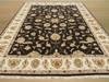 Agra Black Hand Knotted 91 X 121  Area Rug 834-131645 Thumb 2