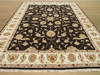 Agra Black Hand Knotted 91 X 121 Area Rug 834-131645 Thumb 2
