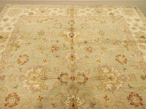 Pishavar Grey Hand Knotted 80 X 99 Area Rug 834-131657 Image 2