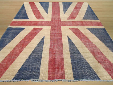 Red Hand Knotted 80 X 100 Area Rug 834-131729 Image 2