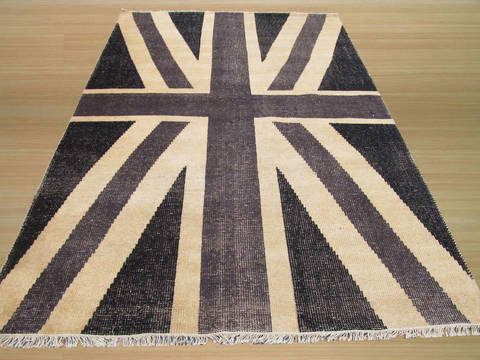 Black Hand Knotted 60 X 90 Area Rug 834-131730 Image 2