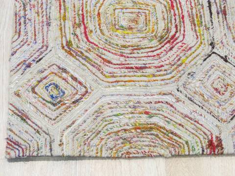 Modern-Contemporary Beige Hand Made 89 X 119  Area Rug 834-131743 Image 1