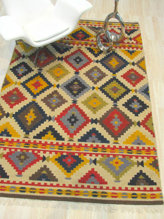 Kilim Beige Hand Woven 80 X 100 Area Rug 834-131745 Image 3