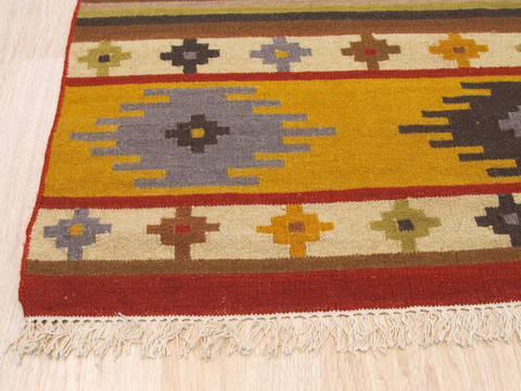 Kilim Multicolor Hand Woven 80 X 100 Area Rug 834-131747 Image 1